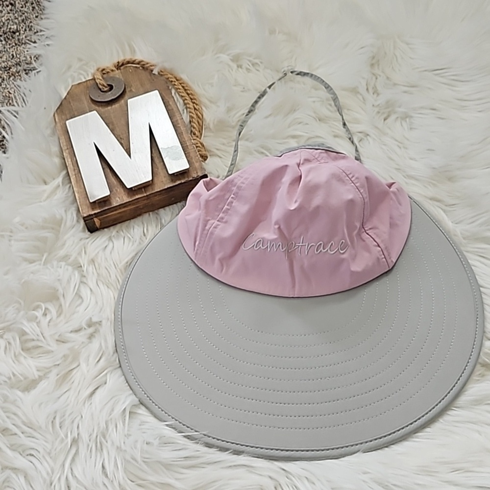 Camptrace Pink and Gray Adjustable Sun Visor Hat NWOT